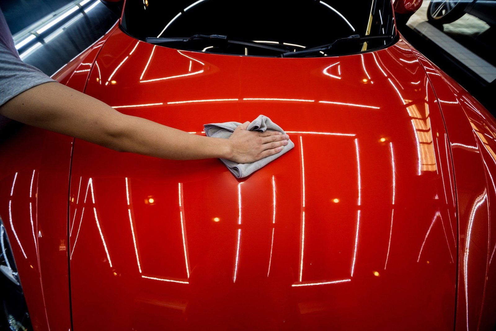 Coating mobil panggilan - hasil nano ceramic coating pada cat mobil merah