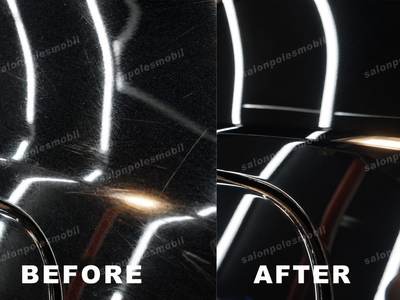 Before after poles body cat hitam baret halus hilang salonpolesmobil.com
