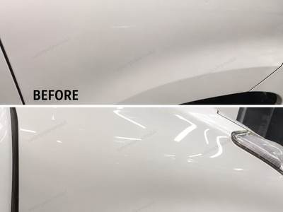 Before after poles eksterior mobil putih cat kinclong kembali salonpolesmobil.com