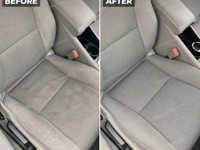 Before after cuci jok fabric abu-abu kotor hasil bersih salonpolesmobil.com