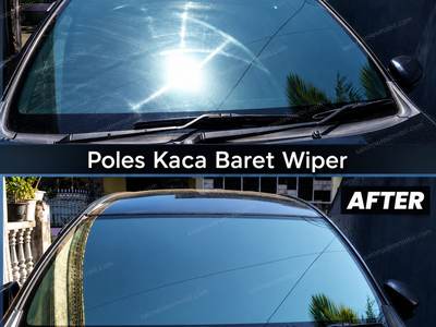 Before after poles kaca baret wiper kaca jernih salonpolesmobil.com Jakarta
