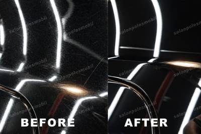 Close up hasil koreksi cat sebelum aplikasi coating mobil